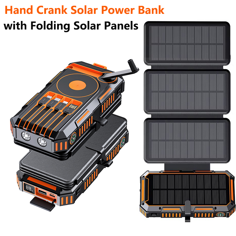 Solar Emergency Charger - 20000mAh Hand Crank Solar Power Bank