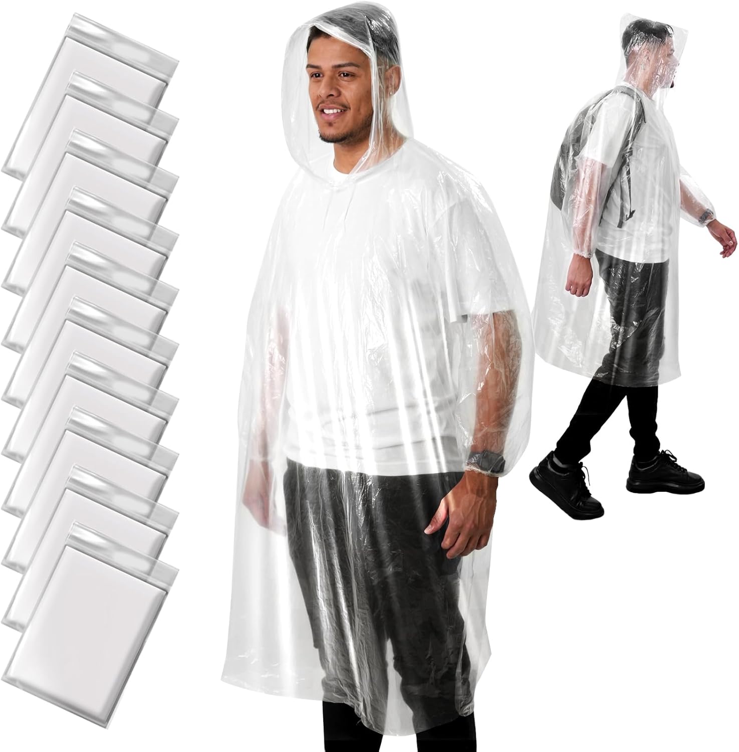 Emergency Poncho Rain - Disposable Rain Poncho for Adults Waterproof