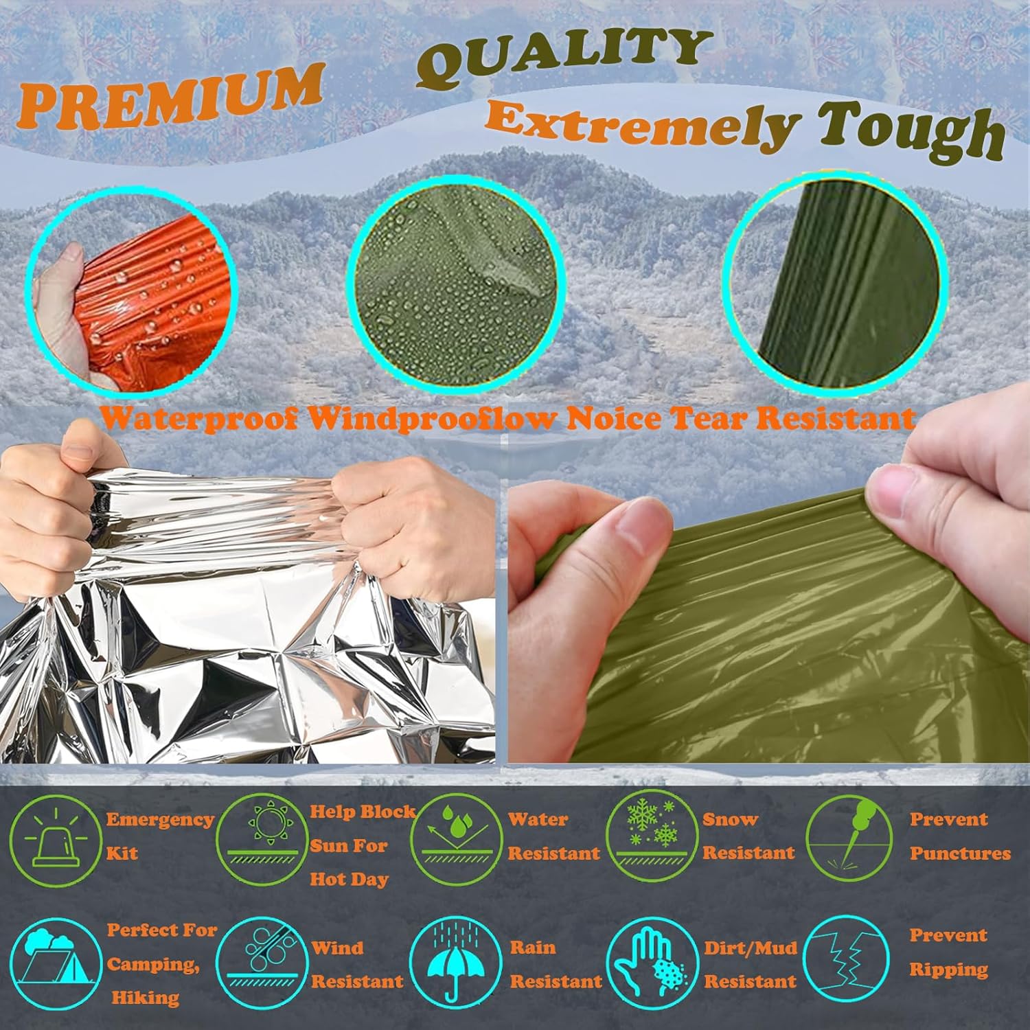 Camping Raincoat Waterproof Su - Survival Blanket Reflective บทวิจารณ์และราคา