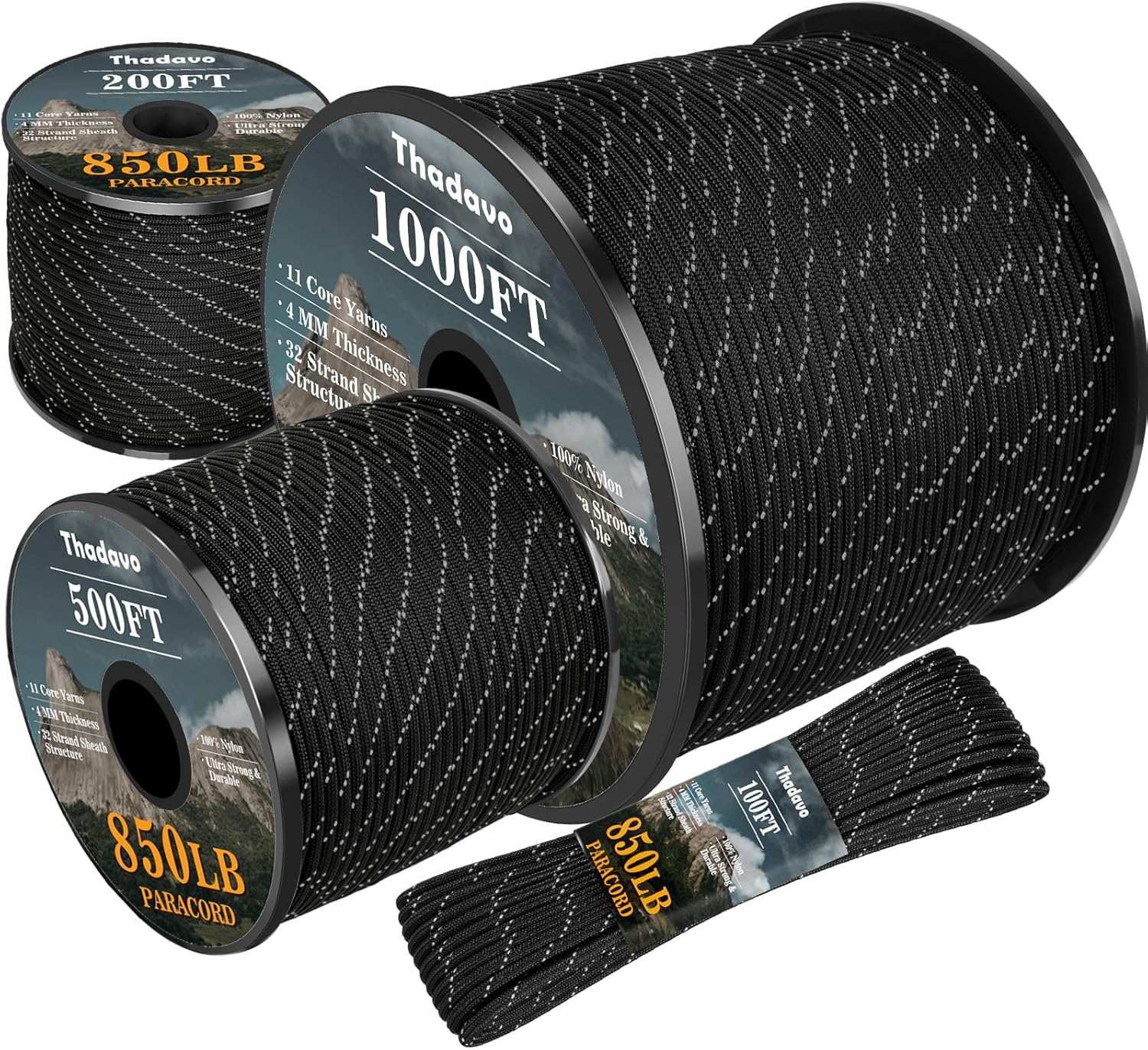 850lb Reflective Paracord Rope - Para Cord 1000Ft บทวิจารณ์และราคา
