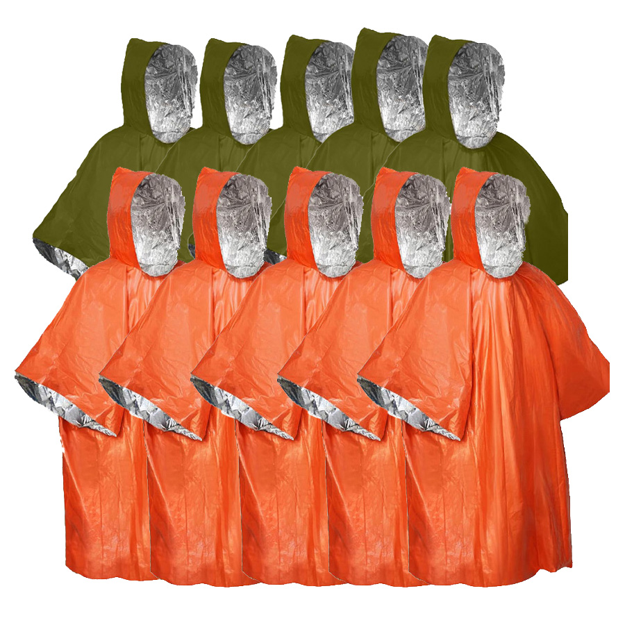 3/5-Pack Emergency Poncho Set  - Emergency Poncho Rain บทวิจารณ์และราคา