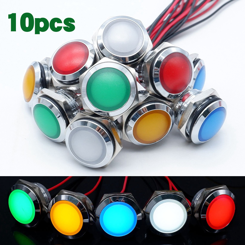 10pcs 12/16/19/22mm Metal LED  - Signal Panel Orange บทวิจารณ์และราคา