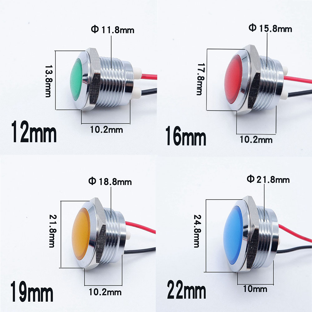 10pcs 12/16/19/22mm Metal LED  - Signal Panel Orange บทวิจารณ์และราคา