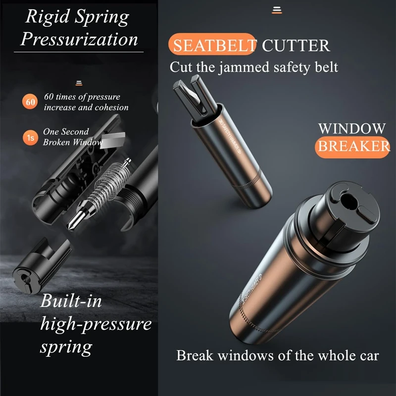 New 2 In 1 Car Safety Hammer E - Rescue Rope Throw บทวิจารณ์และราคา