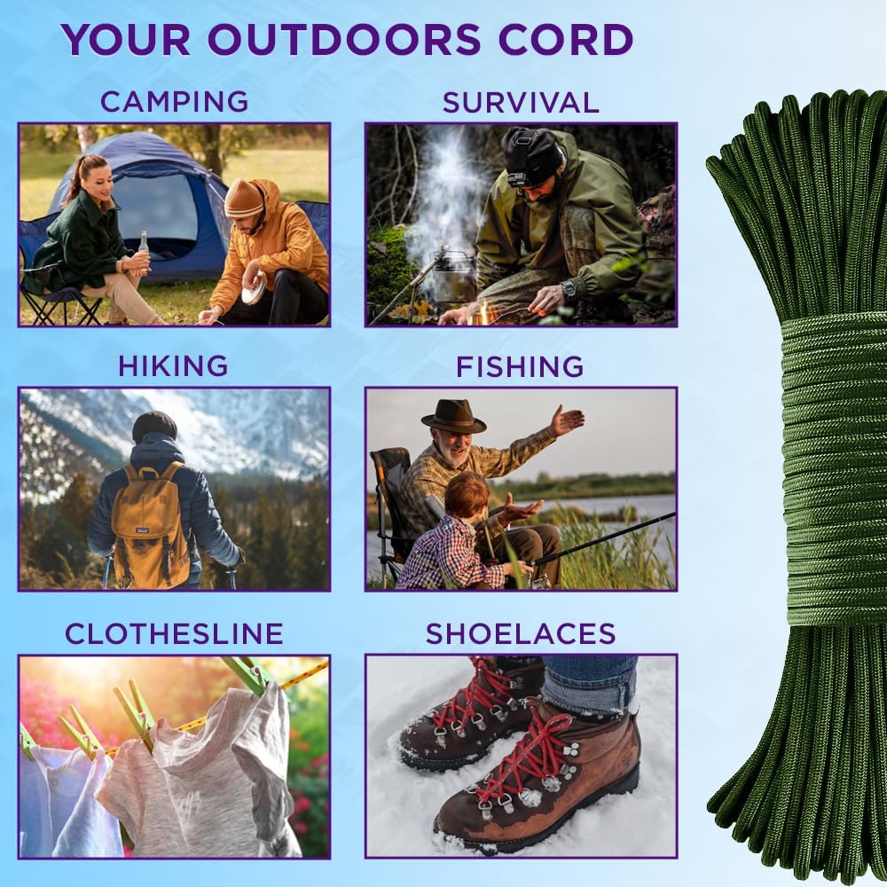 Reflective Paracord Rope 1000f - Para Cord 1000Ft บทวิจารณ์และราคา