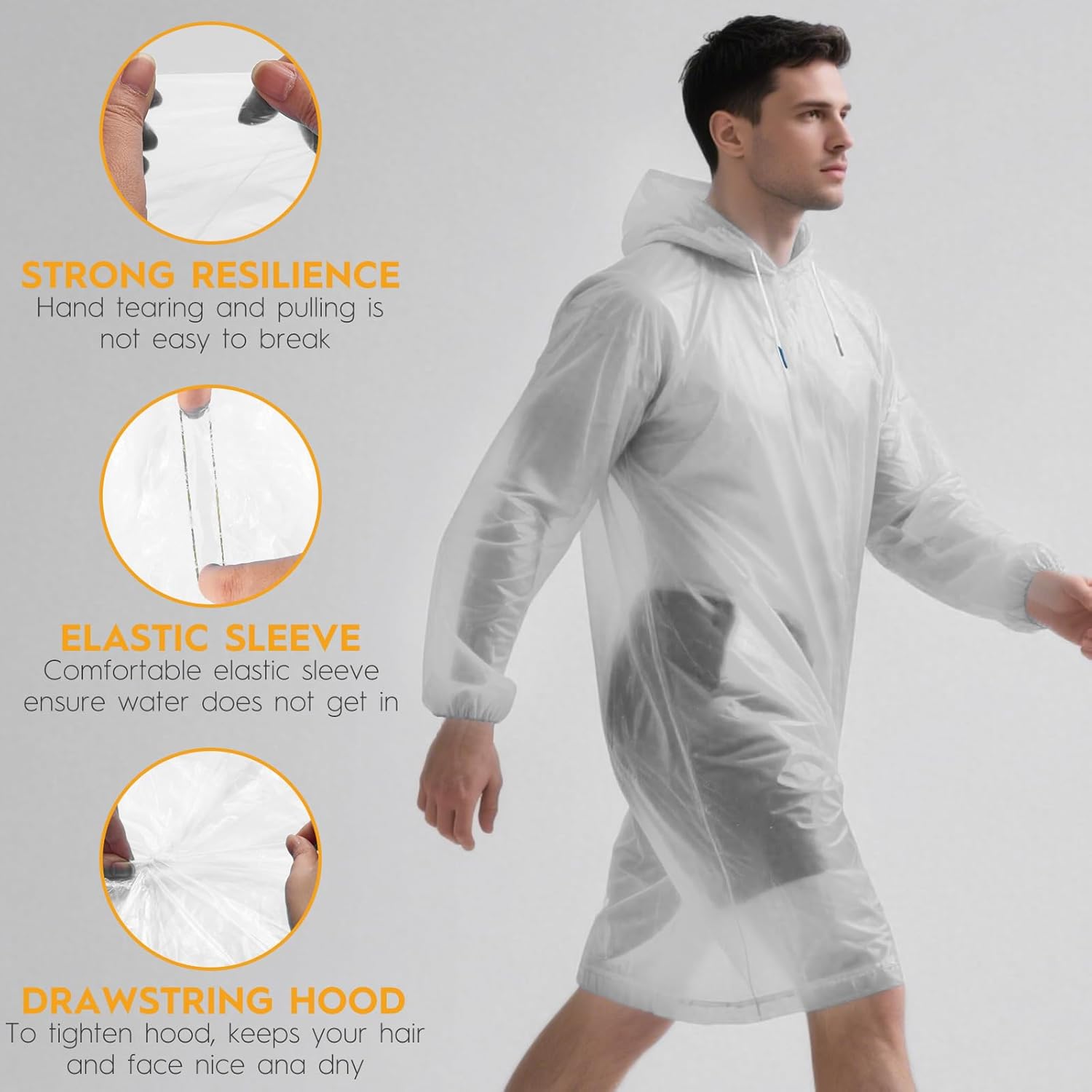 Disposable Rain Ponchos 6/20/5 - Emergency Poncho Rain บทวิจารณ์และราคา