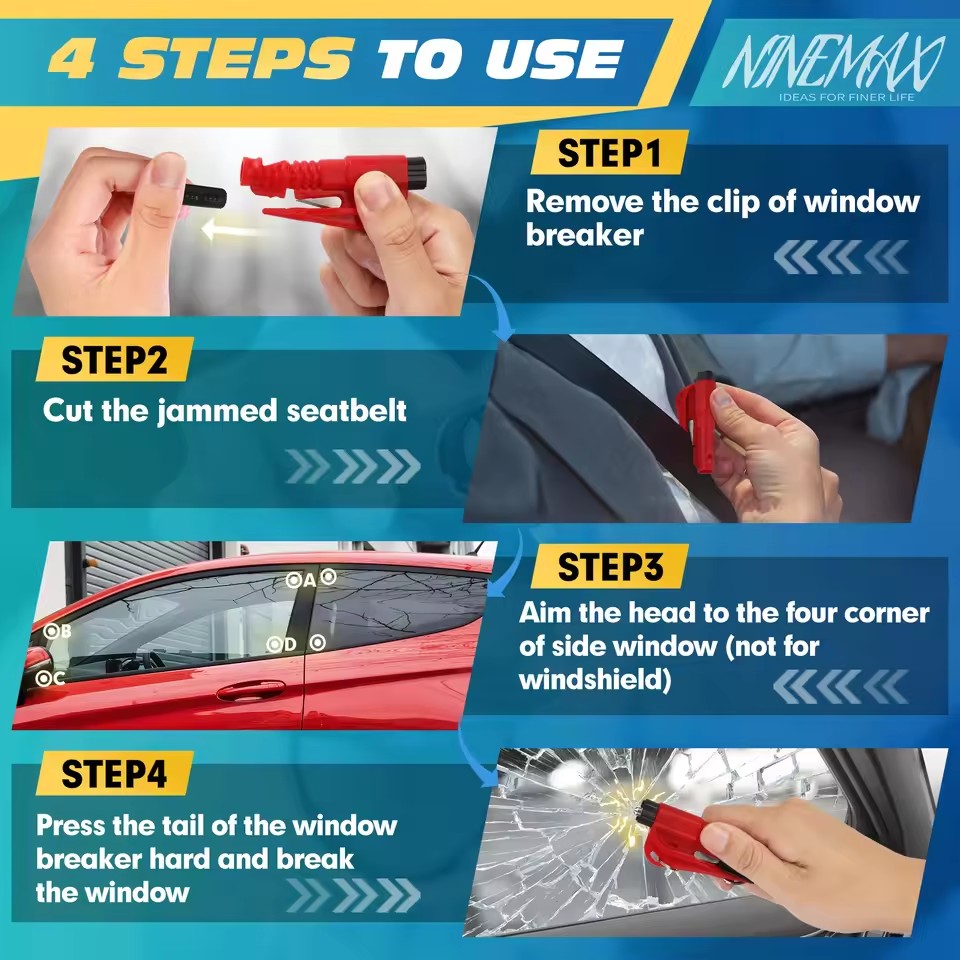 Safety Hammer Car Escape Tool  - Rescue Rope Throw บทวิจารณ์และราคา
