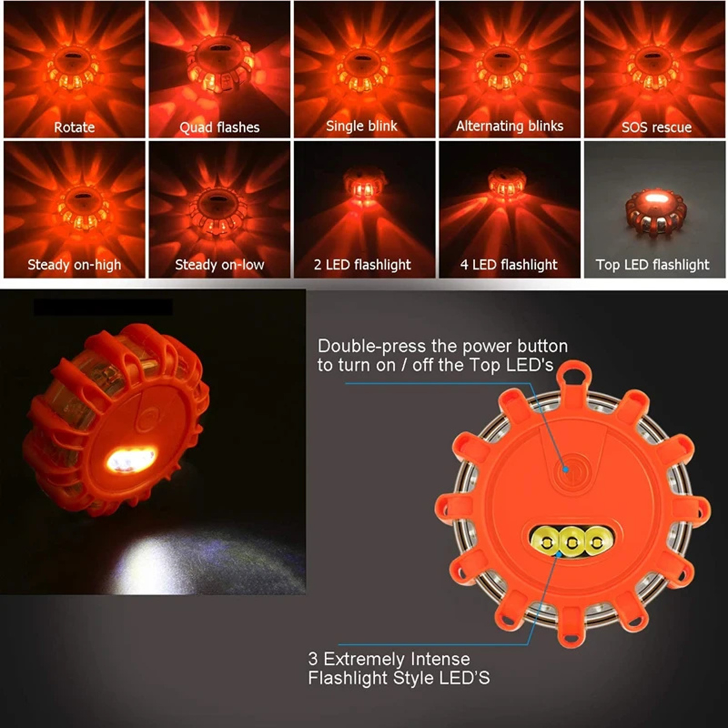 3PCS LED Road Flares Emergency - Signal Flare Kit บทวิจารณ์และราคา