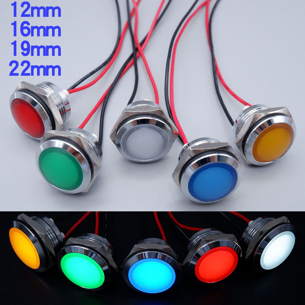 Metal LED Indicator Light 12mm - Signal Panel Orange บทวิจารณ์และราคา