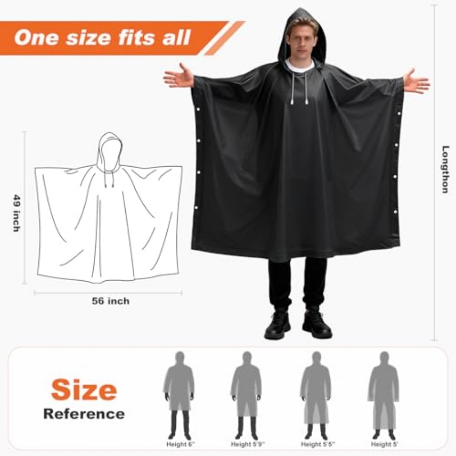 8 Pack Hooded Rain Ponchos for - Emergency Poncho Rain บทวิจารณ์และราคา