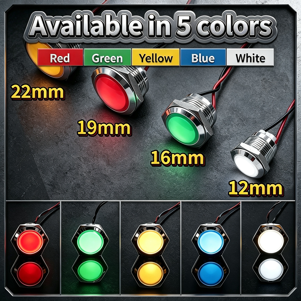 12mm 16mm 19mm 22mm Metal LED  - Signal Panel Orange บทวิจารณ์และราคา