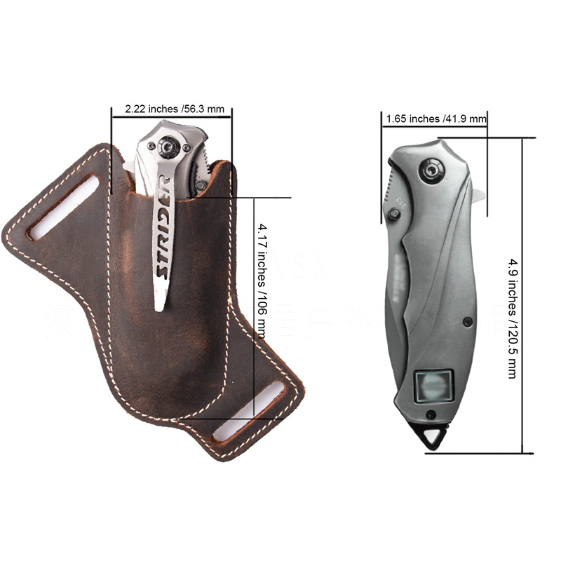 1PC Leather Knives Sheaths Fol - Fire Starting Kit บทวิจารณ์และราคา