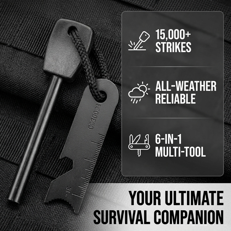 Multi-Function Wooden Handle M - Magnesium Fire Starter บทวิจารณ์และราคา