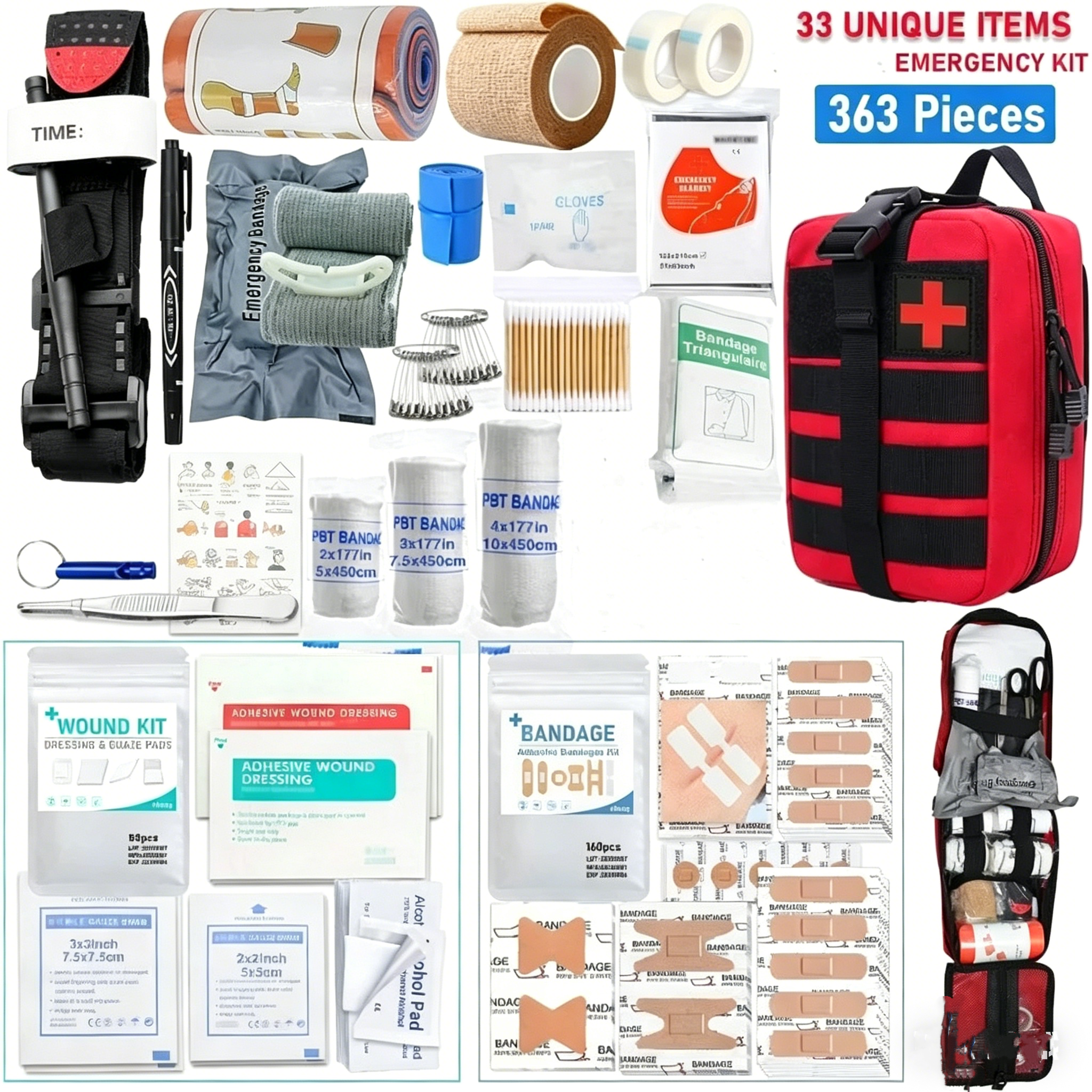 363pcs First Aid Kit Bag All P - Bivy Bag Emergency บทวิจารณ์และราคา