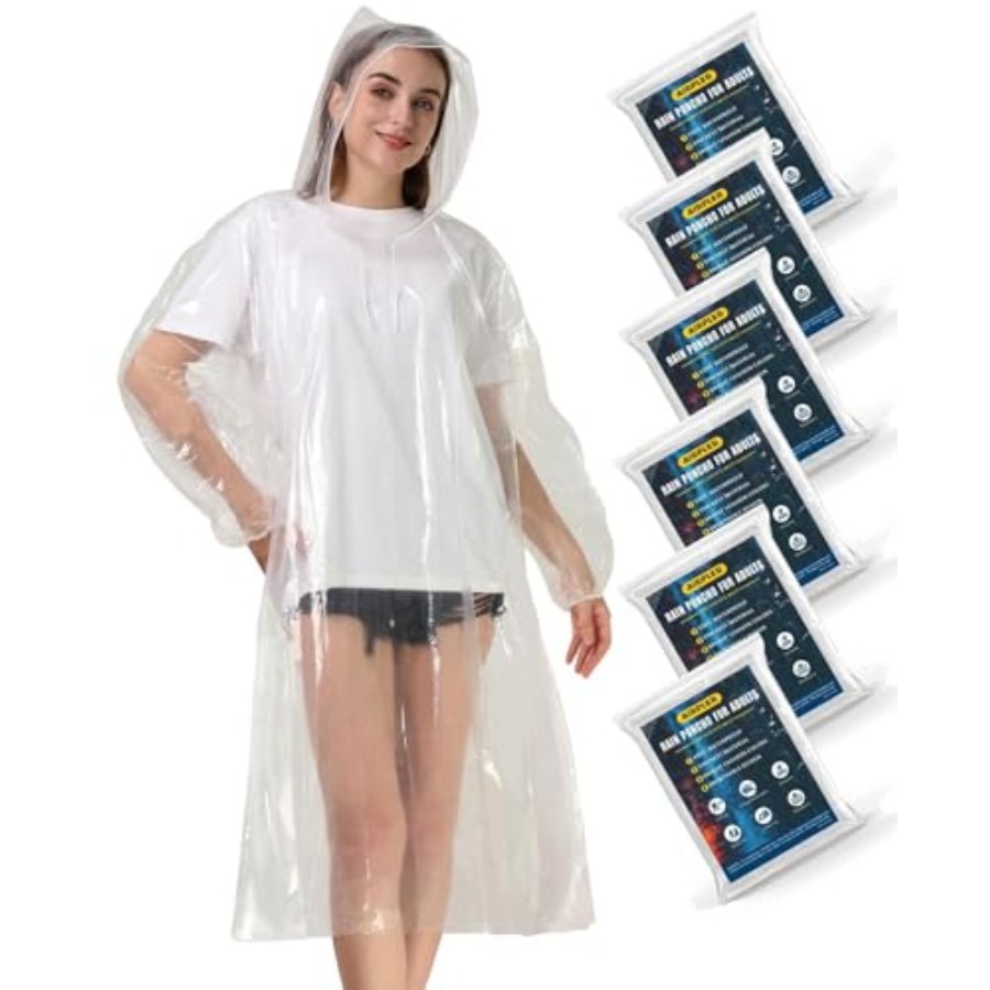 Disposable Rain Ponchos for Ad - Emergency Poncho Rain บทวิจารณ์และราคา