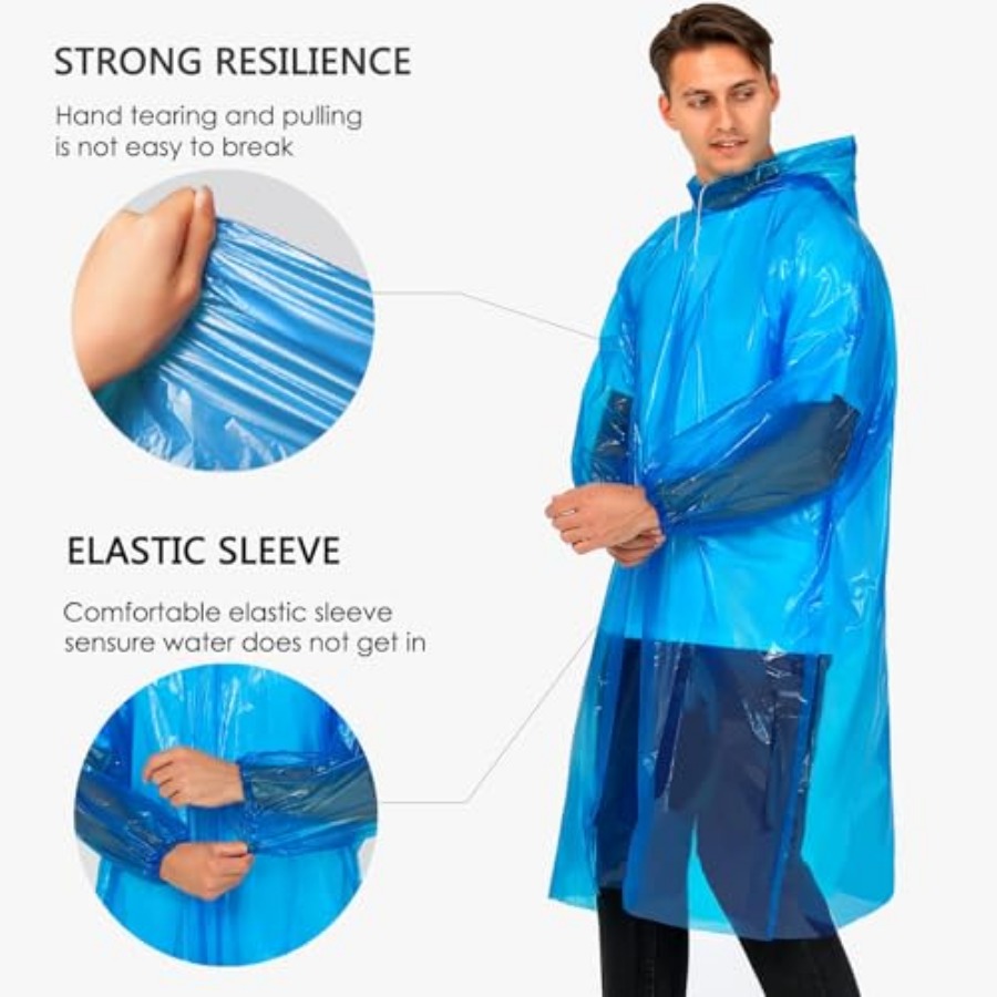 Disposable Rain Ponchos for Ad - Emergency Poncho Rain บทวิจารณ์และราคา