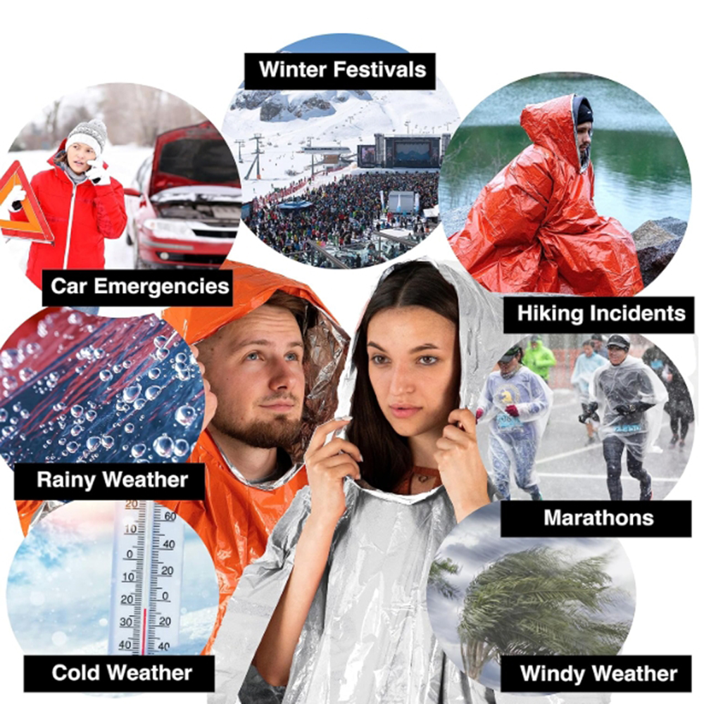 Portable Outdoor Emergency Rai - Emergency Poncho Rain บทวิจารณ์และราคา