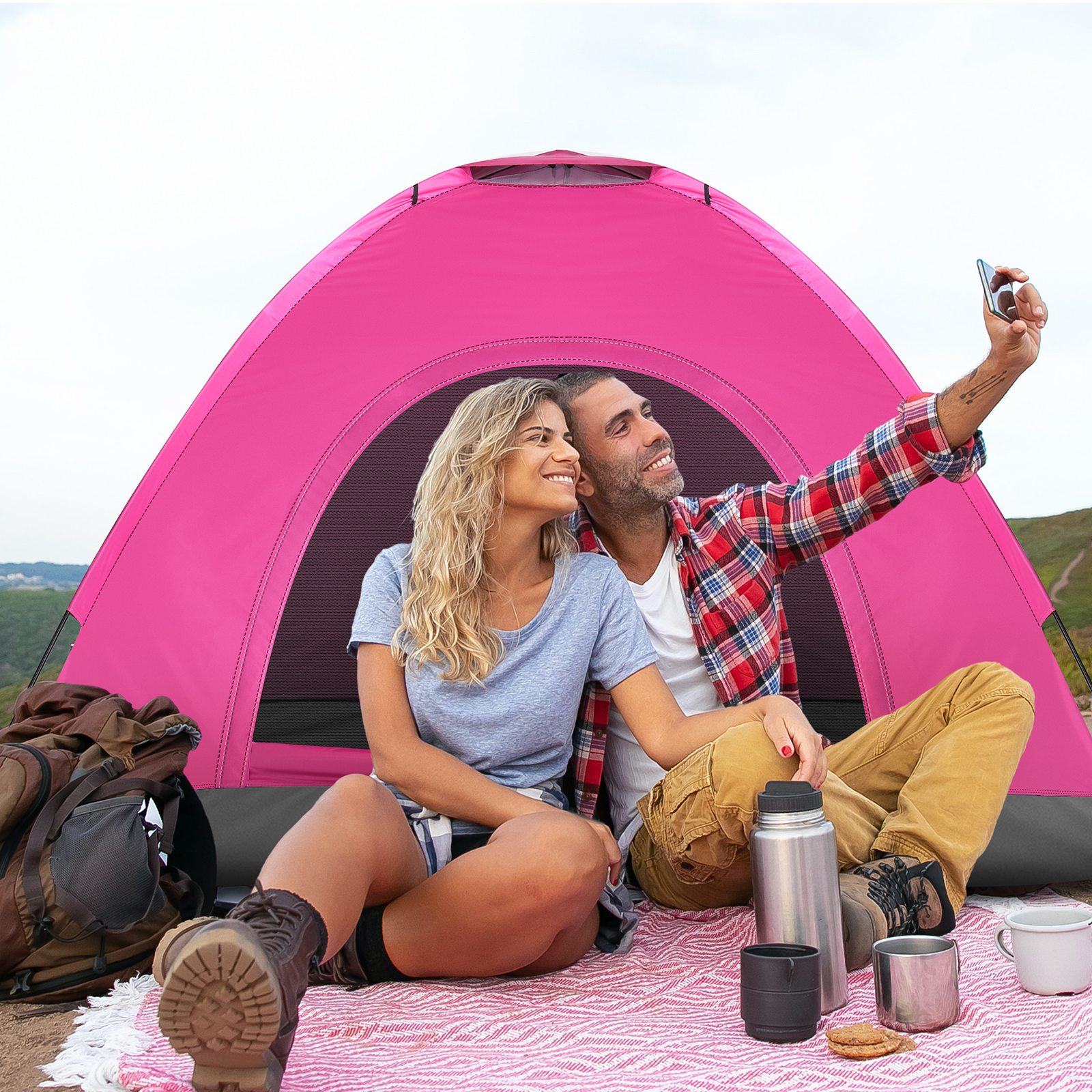 3 4 Person Camping Dome Tent W - Emergency Mylar Tent บทวิจารณ์และราคา