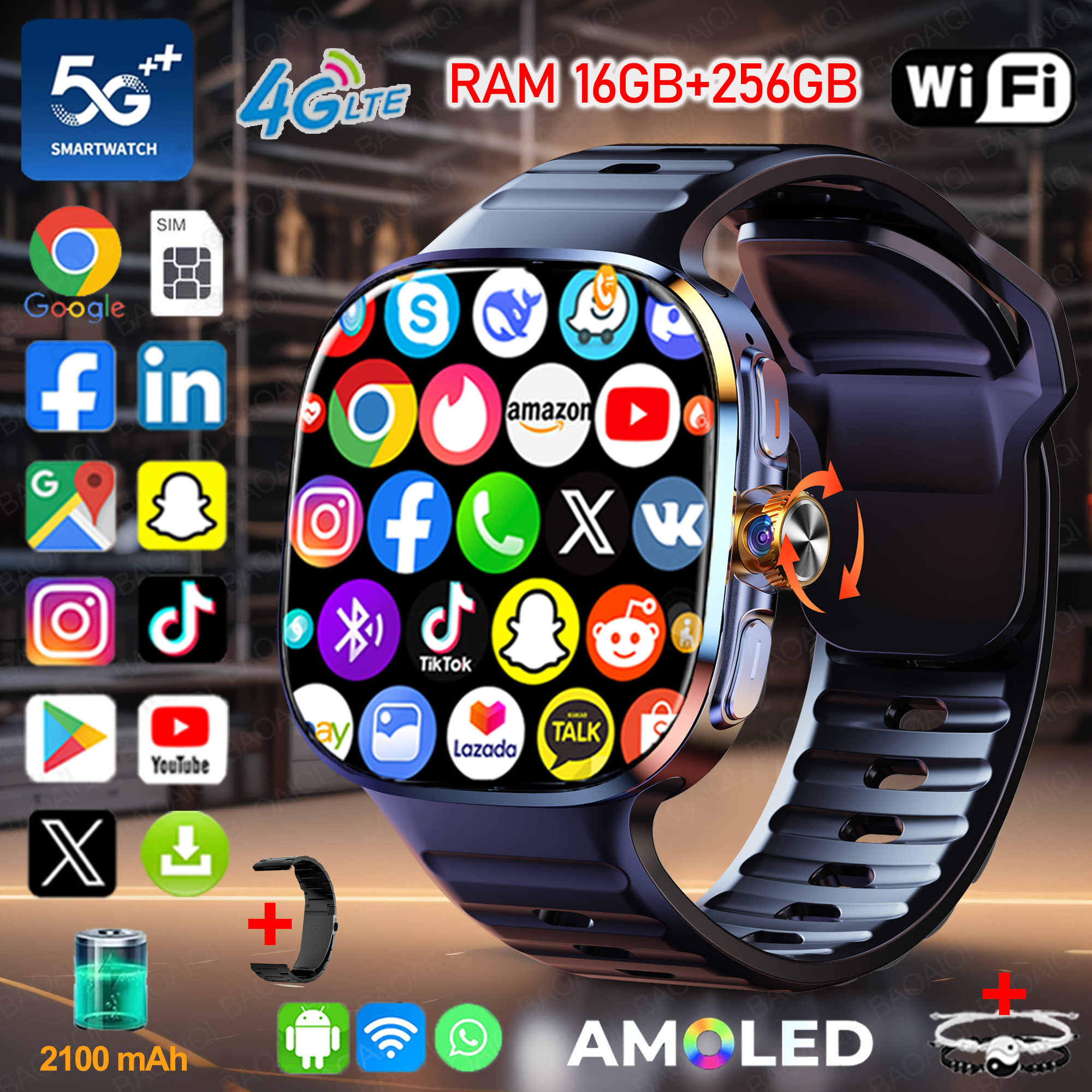 New Large Screen Smartwatch 4G - Compass Lensatic บทวิจารณ์และราคา