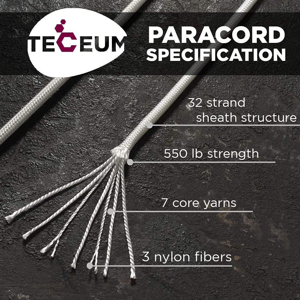 Paracord Type III 550 White 10 - Para Cord 1000Ft บทวิจารณ์และราคา