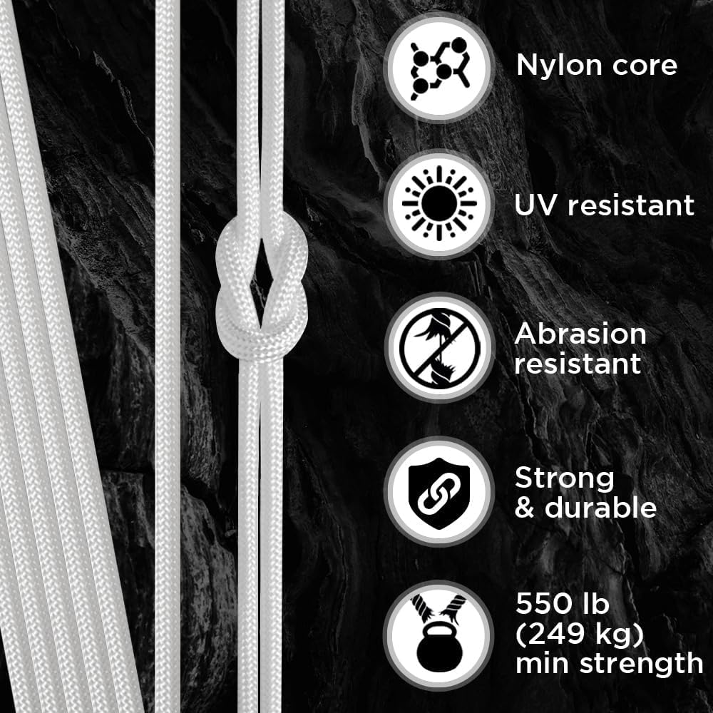 Paracord Type III 550 White 10 - Para Cord 1000Ft บทวิจารณ์และราคา