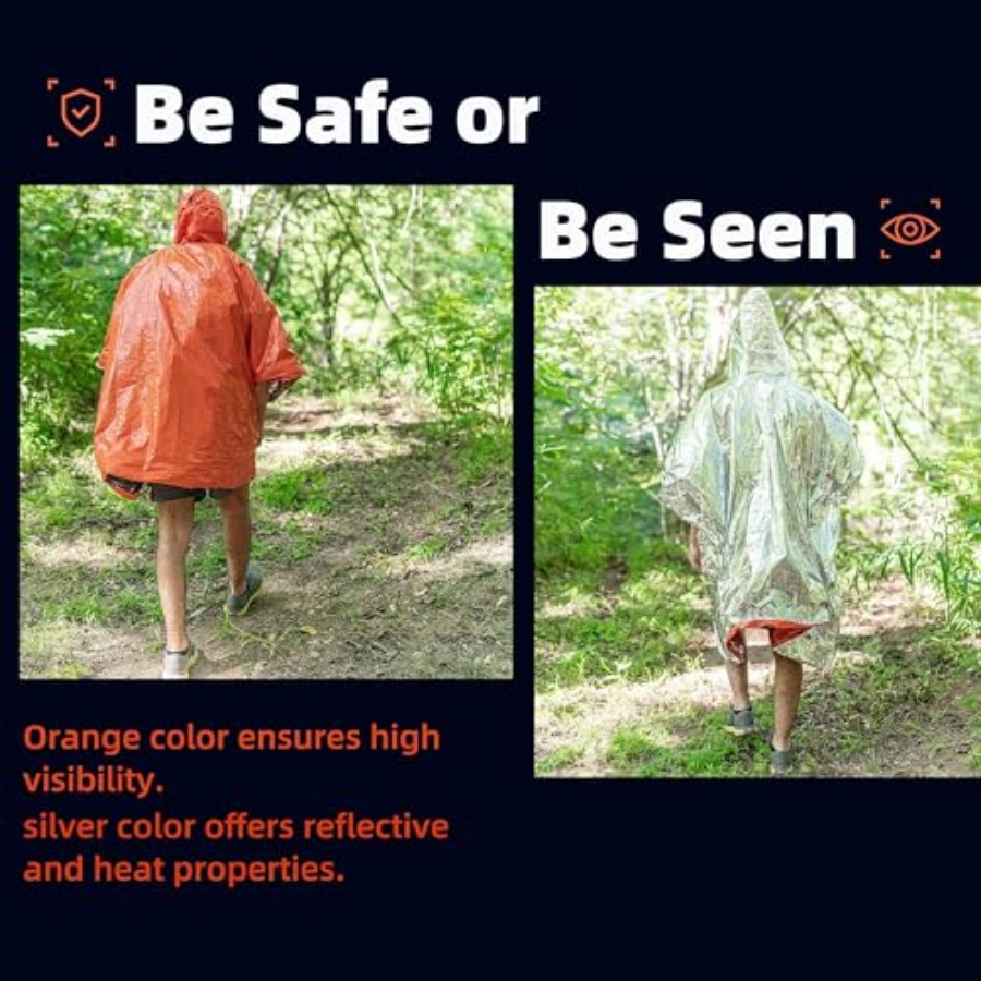 Thickened Emergency Rain Ponch - Emergency Poncho Rain บทวิจารณ์และราคา