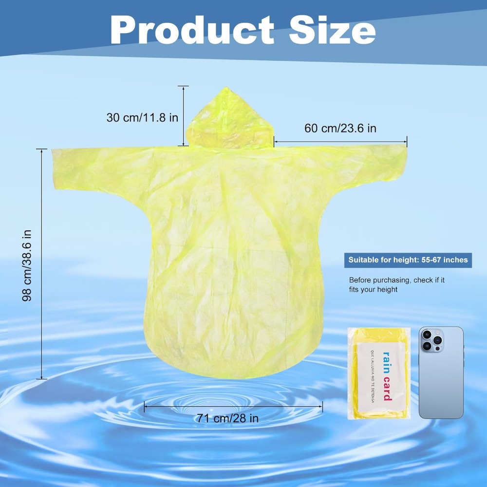 twoworld 30 Pcs Disposable Rai - Emergency Poncho Rain บทวิจารณ์และราคา