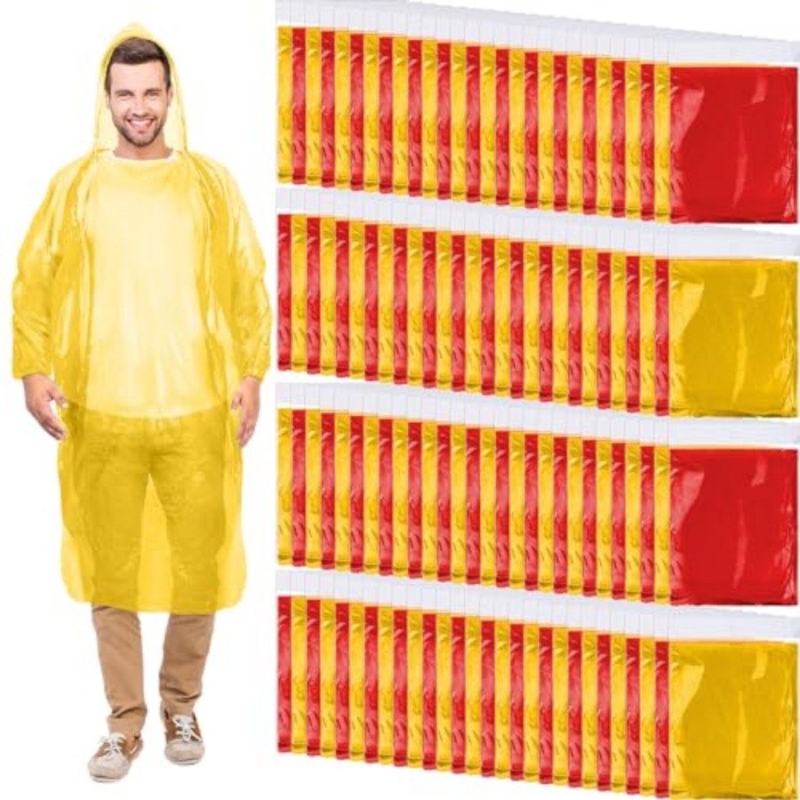 Handepo 100 Pack of Adult Rain - Emergency Poncho Rain บทวิจารณ์และราคา