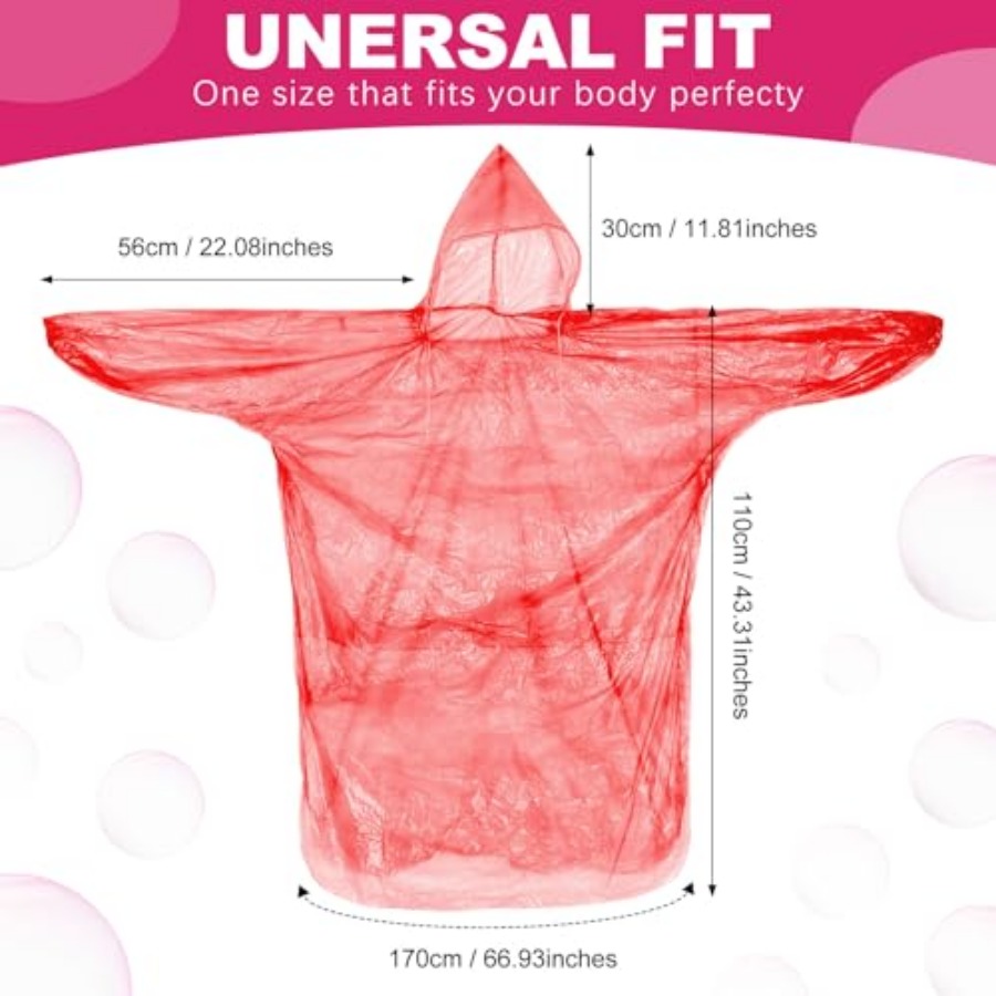 Handepo 100 Pack of Adult Rain - Emergency Poncho Rain บทวิจารณ์และราคา