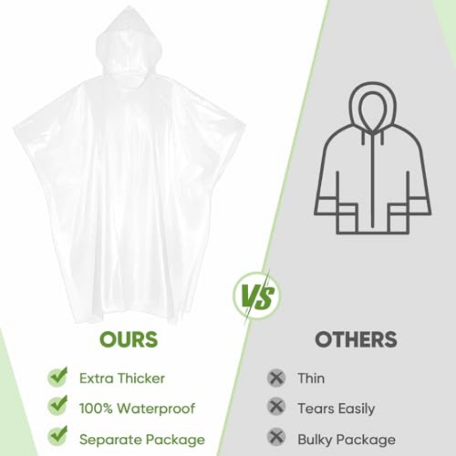 APEXUP Disposable Rain Ponchos - Emergency Poncho Rain บทวิจารณ์และราคา