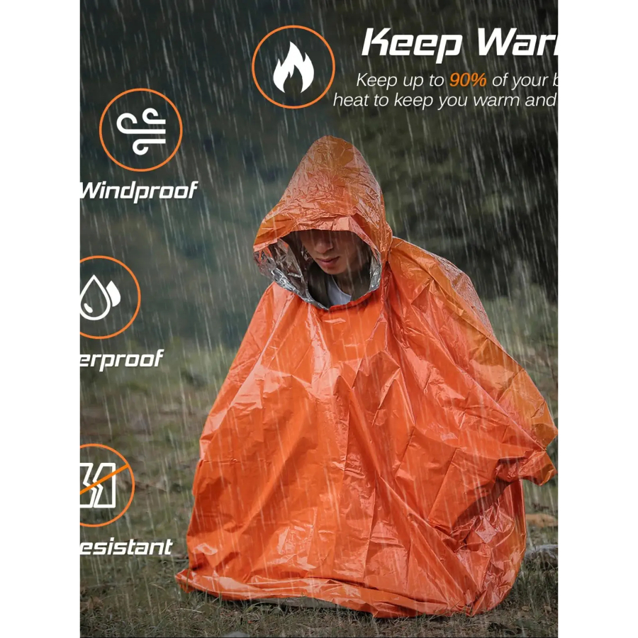 Emergency Rain Poncho Thermal  - Emergency Poncho Rain บทวิจารณ์และราคา