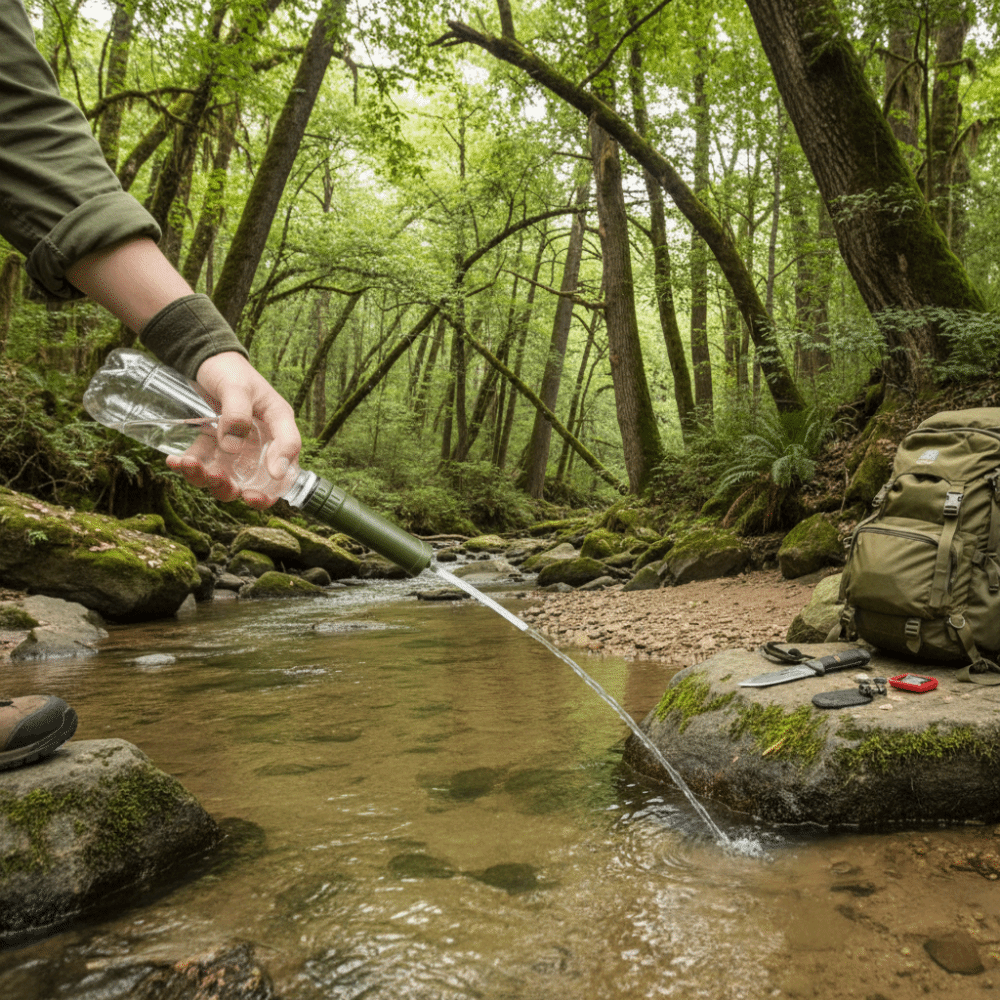 ABS Outdoor Mini Water Filter  - Water Purification Straw บทวิจารณ์และราคา
