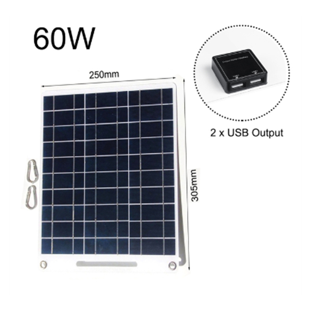 New 60W Solar Panel Portable 5 - Solar Emergency Charger บทวิจารณ์และราคา