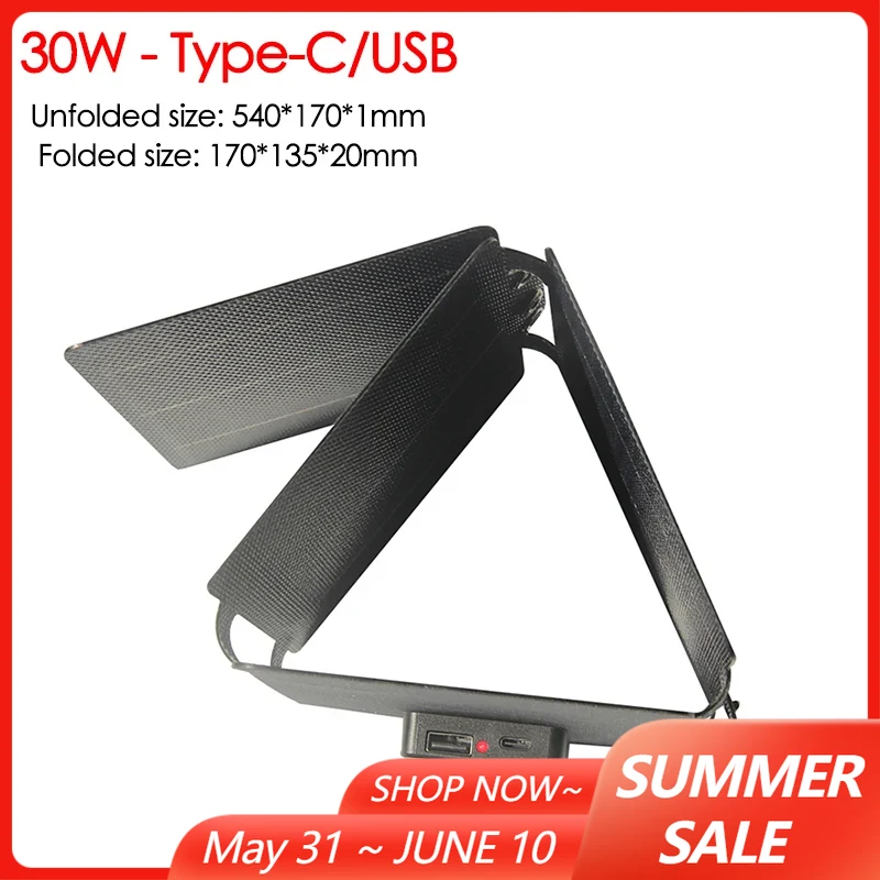 30W 60W Foldable Solar Panel B - Solar Emergency Charger บทวิจารณ์และราคา