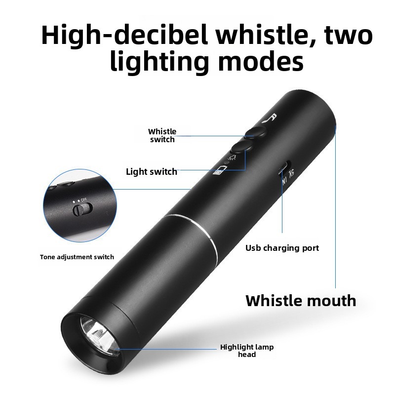 New LED Flashlight Electronic  - Emergency Whistle Loud บทวิจารณ์และราคา