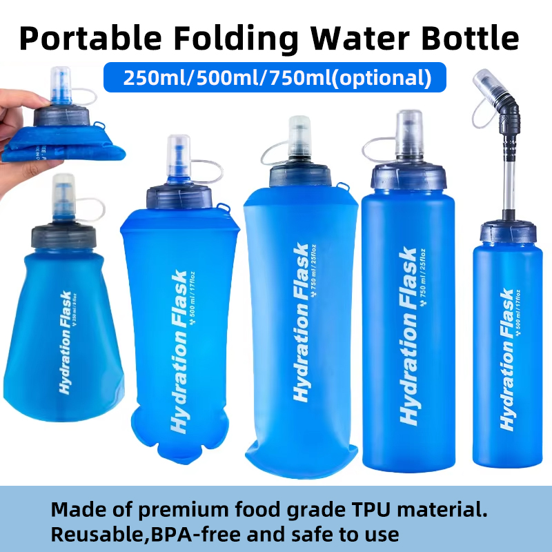 250ml 500ml 750ml Portable Fol - Water Bag Collapsible บทวิจารณ์และราคา