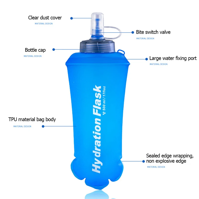 250ml 500ml 750ml Portable Fol - Water Bag Collapsible บทวิจารณ์และราคา