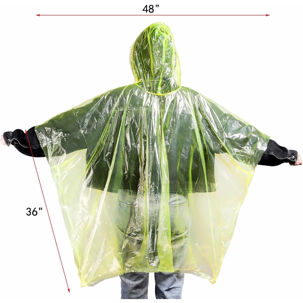 20 Pack Disposable Rain Poncho - Emergency Poncho Rain บทวิจารณ์และราคา