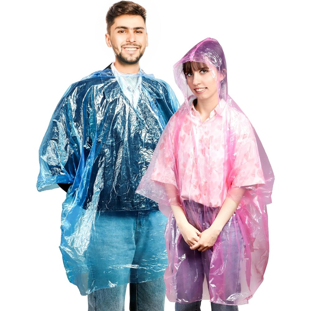 20 Pack Disposable Rain Poncho - Emergency Poncho Rain บทวิจารณ์และราคา