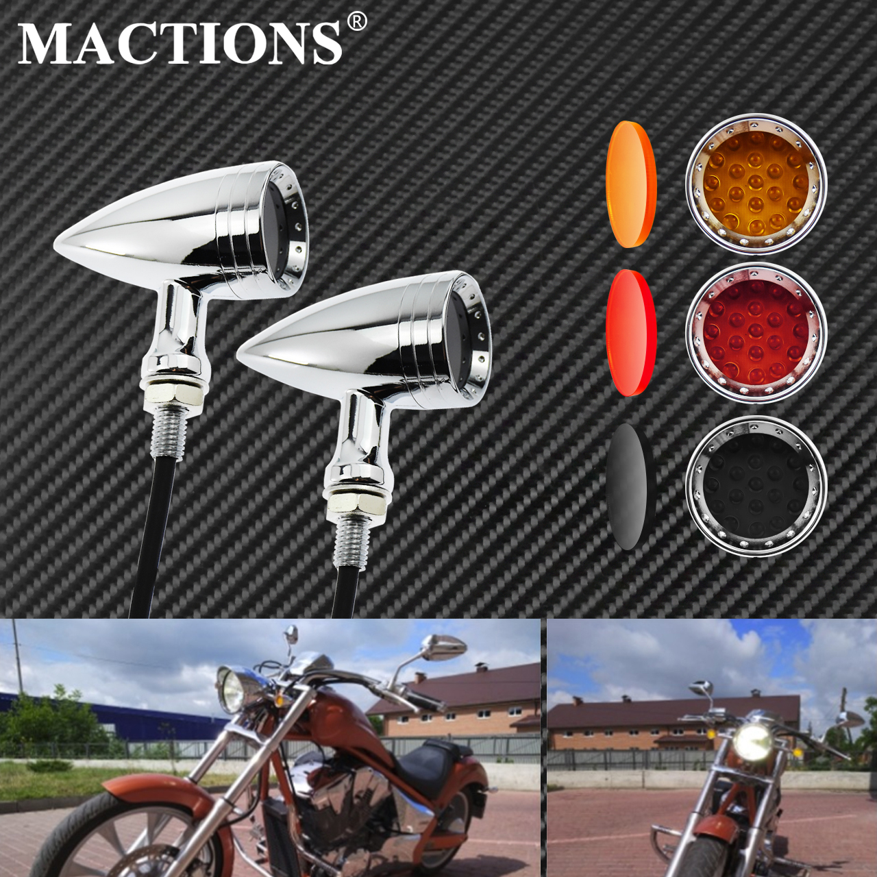 Motorcycle LED Turn Signal Bul - Signal Panel Orange บทวิจารณ์และราคา