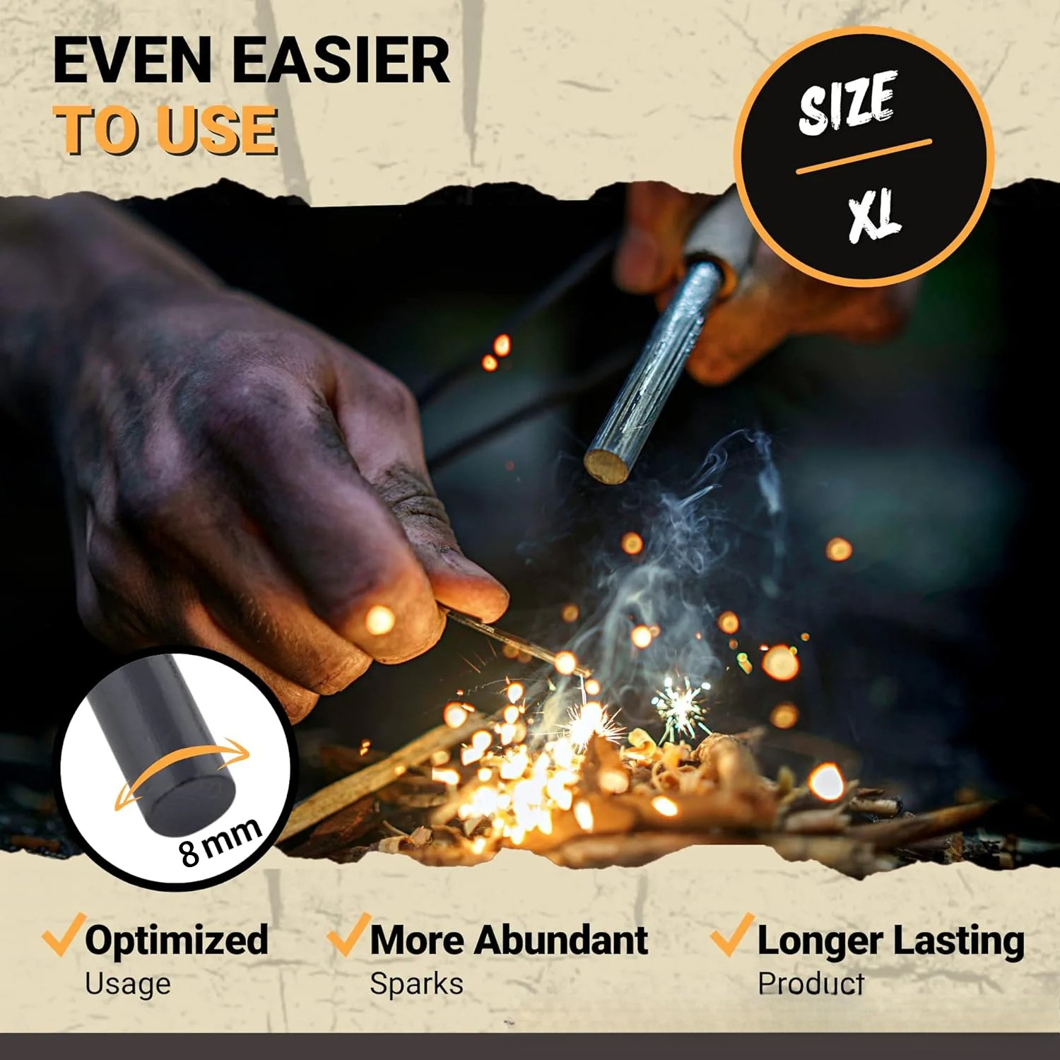 Portable Outdoor Flint and Ste - Magnesium Fire Starter บทวิจารณ์และราคา