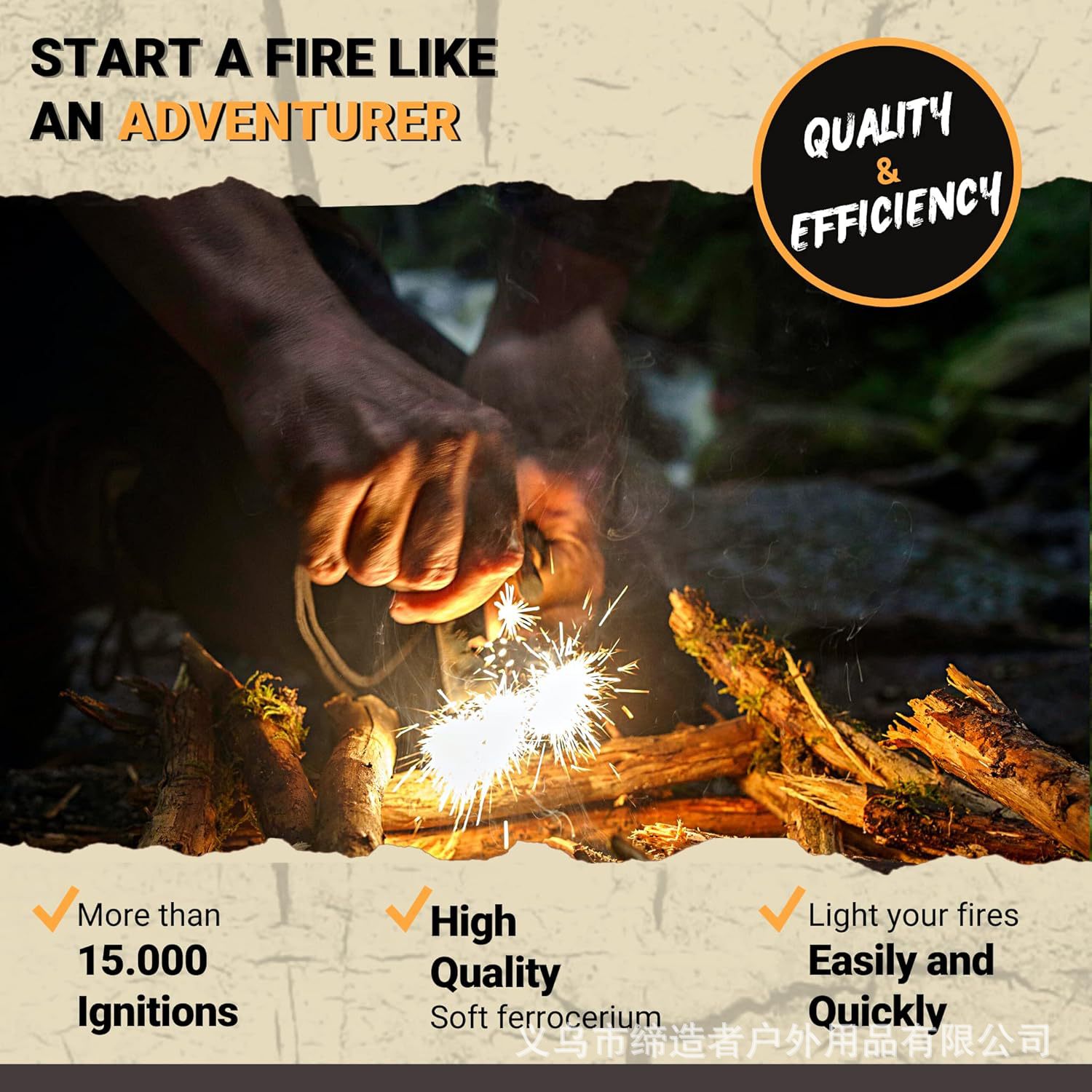 Portable Outdoor Flint and Ste - Magnesium Fire Starter บทวิจารณ์และราคา