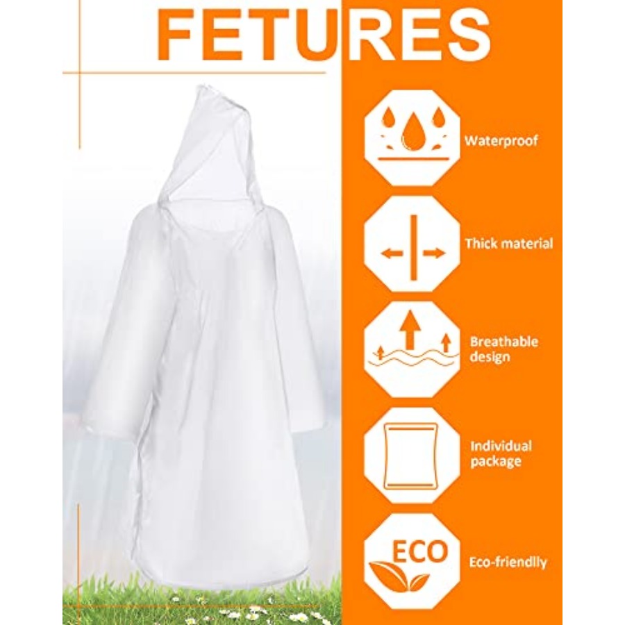 120 Pack Disposable Rain Ponch - Emergency Poncho Rain บทวิจารณ์และราคา