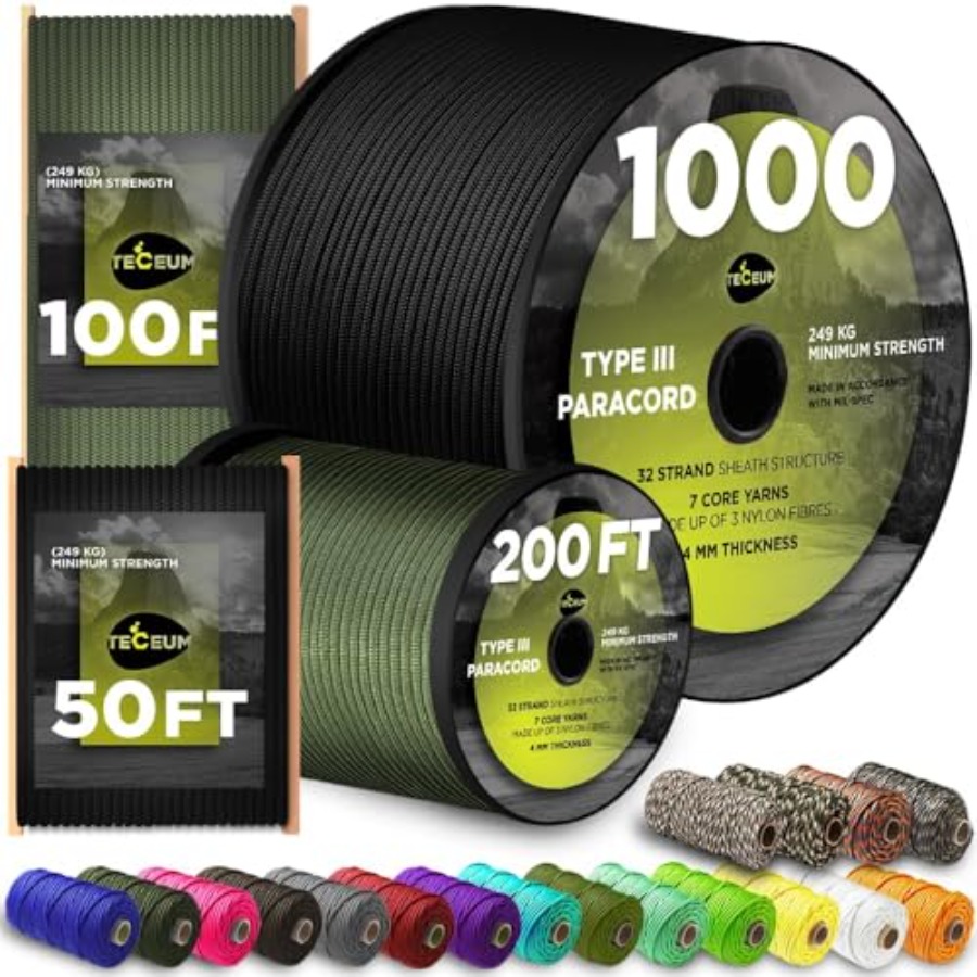 5/32 Paracord Rope 1000 1000ft - Para Cord 1000Ft บทวิจารณ์และราคา