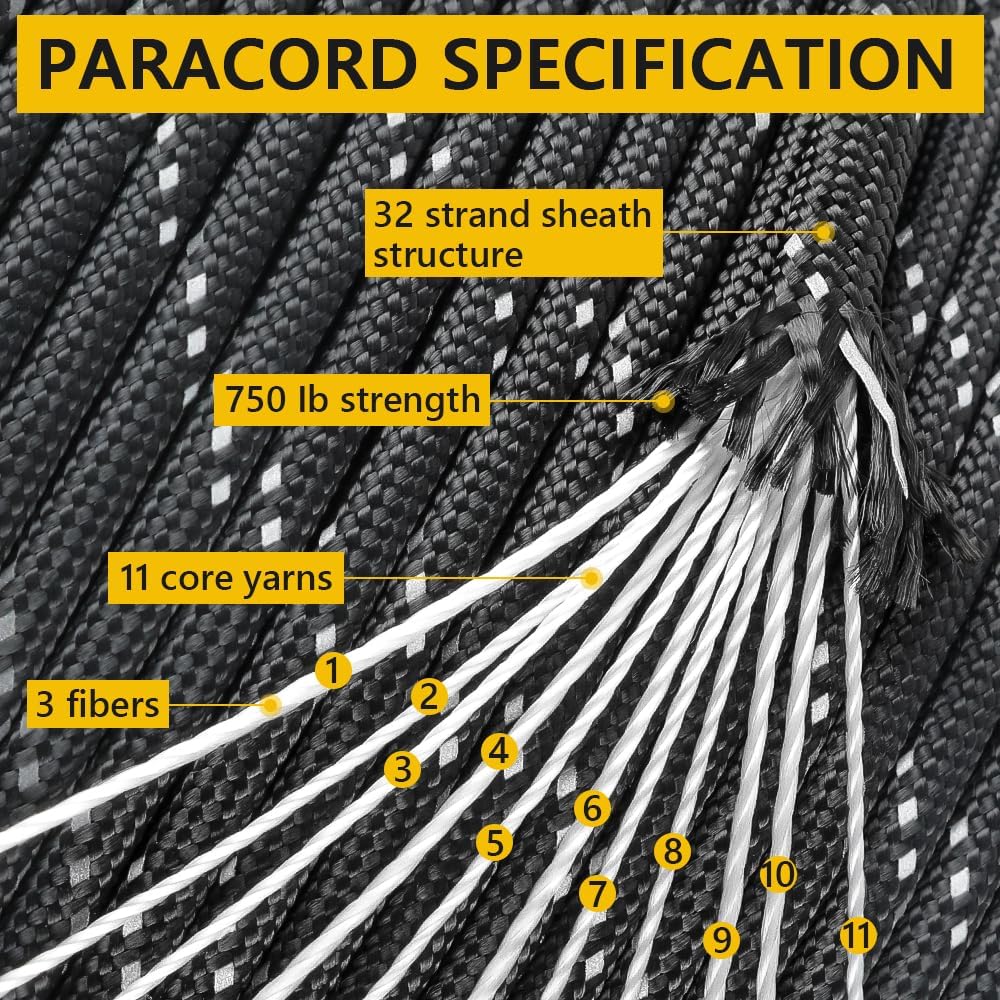 4mm Reflective Paracord Rope,  - Para Cord 1000Ft บทวิจารณ์และราคา