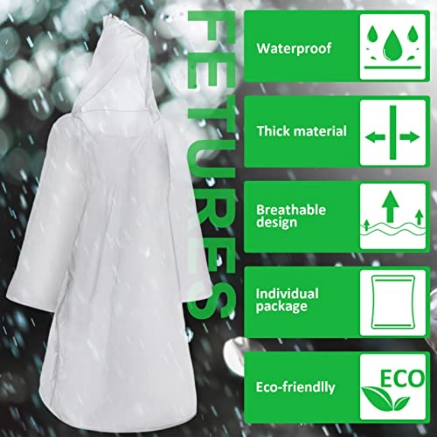150 Pcs Disposable Rain Poncho - Emergency Poncho Rain บทวิจารณ์และราคา