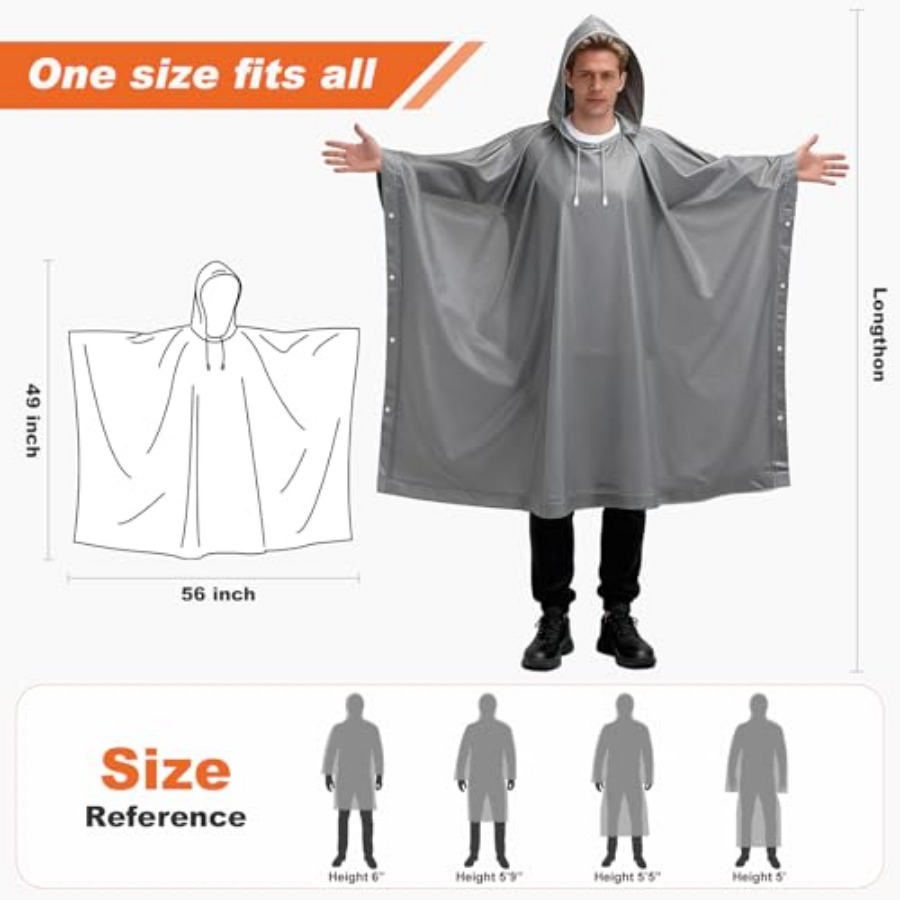 8 Pack Hooded Rain Ponchos for - Emergency Poncho Rain บทวิจารณ์และราคา
