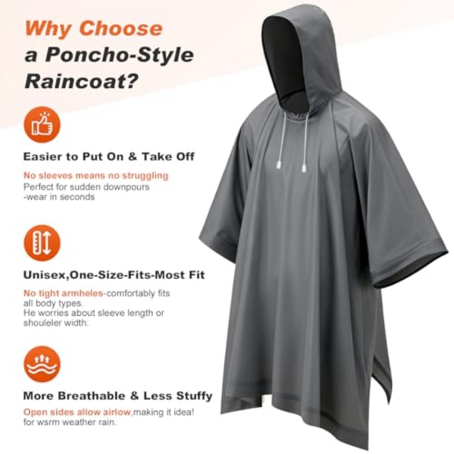 8 Pack Hooded Rain Ponchos for - Emergency Poncho Rain บทวิจารณ์และราคา