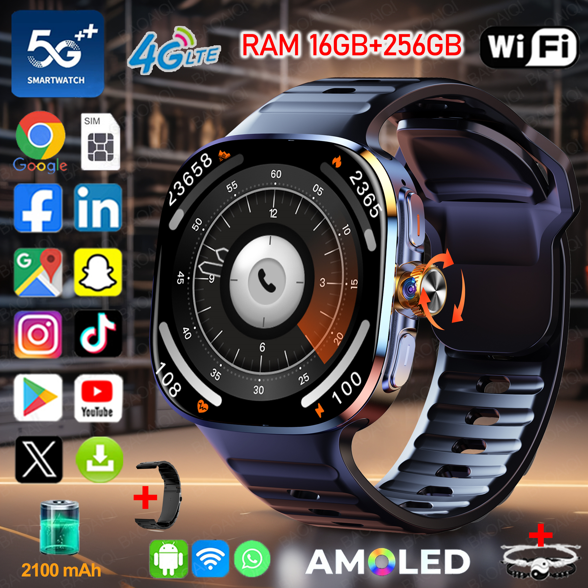 4G/5G Smartwatch 2.4 inch 720* - Compass Lensatic บทวิจารณ์และราคา