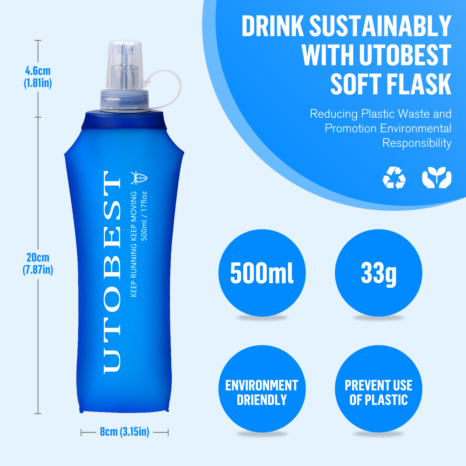 UTOBEST 250ml 350ml 500ml Soft - Water Bag Collapsible บทวิจารณ์และราคา